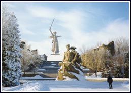 Mamayev Kurgan Museum Complex in Winter.